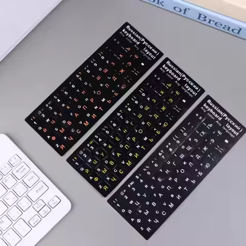 5Pcs Russian Keyboard Sticker Waterproof Durable Set For Laptop Desktop PC Simple Setup For Fast Acc