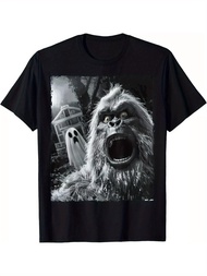 [Cod] Men's Casual T-Shirt With Fun Patterns With Spooky Creature Graphic - Casual Crew Neck Regular