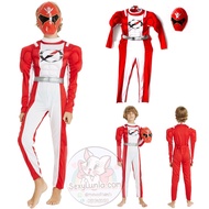 ชุดเด็ก ชุดสีแดง ขบวนการ 5 สี เซ็นไต พาวเวอร์ เรนเจอร์ Dress for POWER RANGER SUPER SENTAI Suit Anime Manga Costume Hero Cartoon Party Cosplay Fancy Outfit : KD17.1 KD17.2