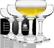 Coupe Glasses Set of 4-5 oz / 150 ml Premium Crystal Champagne Coupe Glass, Pure Clear Cocktail Glas