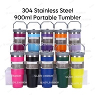 QLADY_ 900ml 304 Stainless Steel Handheld Insulated Vacuum Tumbler  Mugater Bottle with Straw Handle