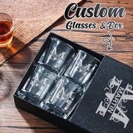 1 Set 4pcs 2oz/60ml Personalized Shot Glass Set With Gift Box, Permanent Laser Engraving - Fade-Proo
