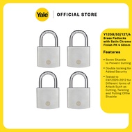 Yale Y120B 50mm Outdoor Boron Brass Padlock with Chrome Finish Y120B/50/127/4 - 4 pcs Pack