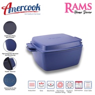 Amercook 24cm Le Pluriel II Induction Classic Enamelled Cast iron Square Casserole with Grill Pan / 