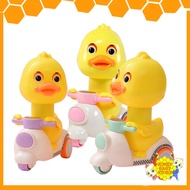 Cartoon Yellow Duck Toys Mini  Fun Pressing Duck Toys Cute motorcycle yellow duck design