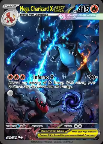 Diy Self Pokemon Mega Charizard Ex Control Collect Signature Trading Card Anime Cartoon Diy Gift No 