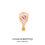 Khalifah Jewels 916 Gold Hot Air Balloon Bead (Pink & White)
