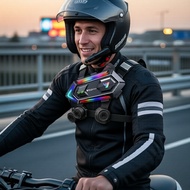 Y20 MAX Bluetooth 5.3 Motorcycle Helmet Intercom, RGB LED Lighting, 1000mAh, Waterproof