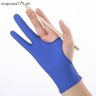 # guaaa # 1pc Bla 2 Fingers Anti-fouling Gloves Anti Touch Hand Drawing Writing Glove .