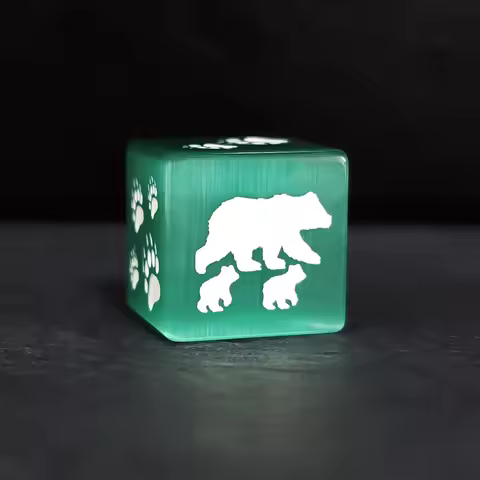 Dice Polar Bear Glass Cubes D6 16mm Desktop Game Accessories 6-Sided Dice Bar Club Entertainment Par