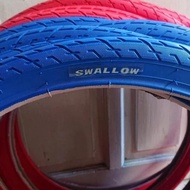 MERAH 20 x 1.50 ETRTO 406 Color Bicycle Tire Pure Outdoorbiru & Red Rims 20 Inch