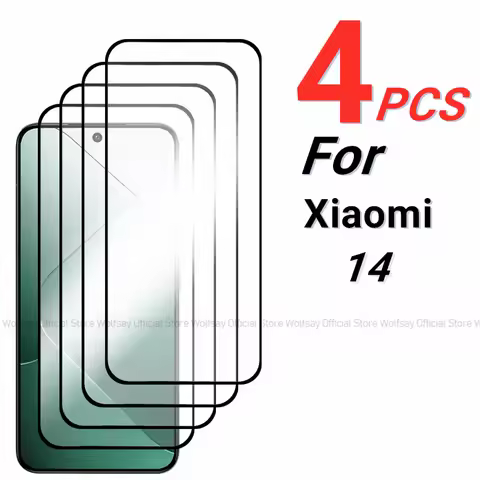2/4PCS Tempered Glass For Xiaomi 14 Screen Protector For Xiaomi 14 5G Full Glue Cover Protective Scr