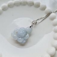 冰紫羅蘭蓮花吊墜 | 天然緬甸玉A貨翡翠