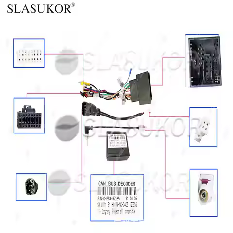 16PIN Car Radio Cable with CAN Bus For Peugeot 208 308 4008 508 Jumpy 3 Citroen C3 C5 DS6 Expert POW