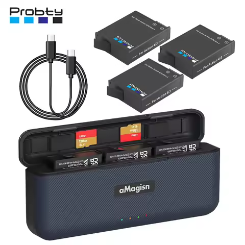 For DJI Osmo Action 4/Action 3 Replacement Battery+Fast Charging Case for Osmo Action 4/3 Camera Bat