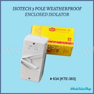 ISOTECH 3 POLE WEATHERPROOF ENCLOSED ISOLATOR - 63A [KTE-363]