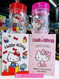 正版授權 三麗鷗 HELLO KITTY 凱蒂貓 吸管梅森杯 梅森杯 飲料杯 梅森瓶 卡通杯 環保杯 杯子 水杯 附吸管 兩款