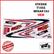 [GOOD QUALITY ] STICKER YAMAHA Y125 Y125Z 125Z MERAH CHILI OEM / STRIPE COVERSET MERAH CILI / MERAH 