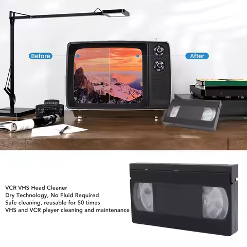 VCR VHS Head Cleaner Reusable Video Player Head Cleaning Tool Dry Technology No Fluid Required Video