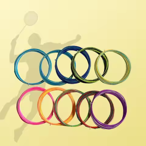 Elastic Colorful Rainbow Badminton String 0.73mm Colorful Badminton Racket Strings Durable Assorted 