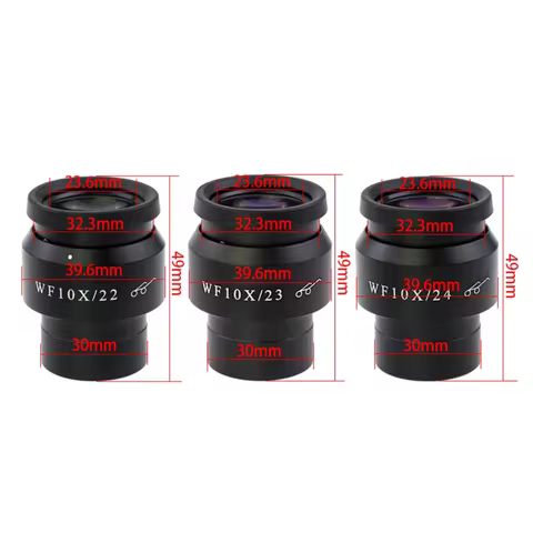 High Eye Point WF10X 22 23 24mm Wide Angle Stereo Microscope Eyepiece Diopter Adjustable 30mm Olympu