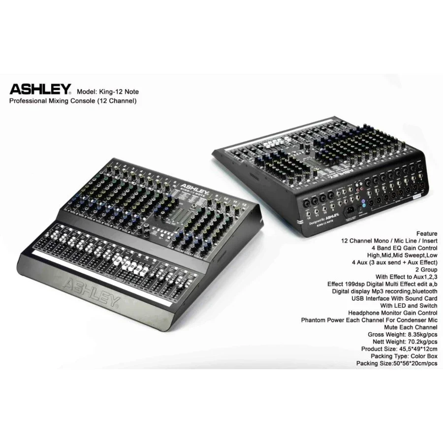 Mixer ashley KING 12 NOTE / Mixer Ashley 12Channel Effect Dsp Original