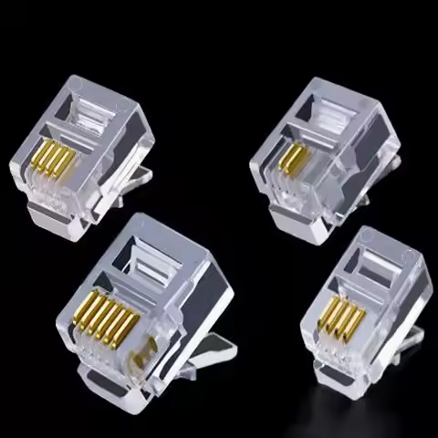 100PCS/lot RJ11 6P2C 6P4C 6P6C Telephone Internet Modular Plug Jack RJ11 Connector RJ-11 Crystal Hea