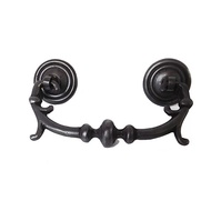 4" Brass Drawer Pulls Brass Bail/ - HBA7012H - Round Rosette