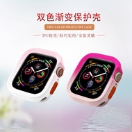 New Two-Color Watch Case Suitable for apple Watch apple watch4-9 Protective Case TPU Silicone Protective Case