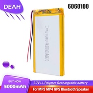 6060100 3.7V 5000mAh Lithium Polymer Rechargeable Battery Li ion Cell For GPS PSP DVD PAD Power Bank
