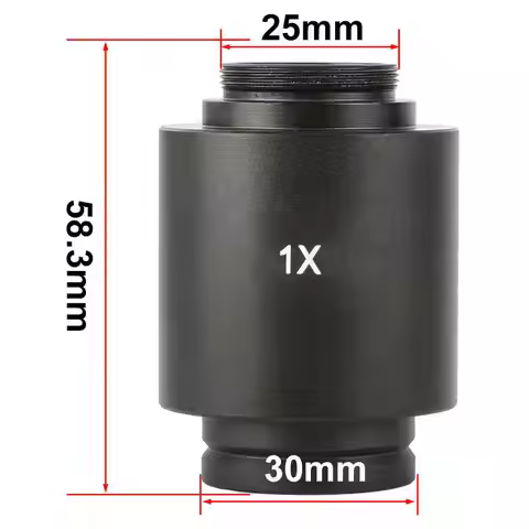 DIN 30mm 1X Trinocular Microscope Camera Adapter C-Mount 25MM For Zeiss Leica P95 Series Series Micr