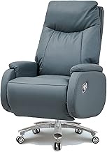 HDZWW Comfortable Boss Chairs Managerial Executive Chairs, 160°Freely Reclining Ergonomic High-Back Office Chair with Electric Footrest, Adjustable Liftable Swivel Recliner (Color : Blue)