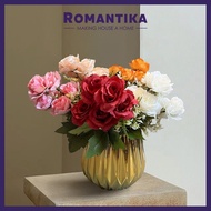 Romantika Artificial Flower 30CM B6 MINI ROSE Wedding Decorations Fake Flower Bouquet 6Head Flower A