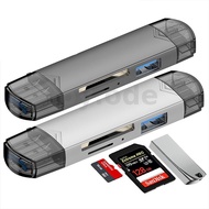 DM-HC61 6-in-1 OTG Type-C SD TF Card Reader USB 3.0 Micro USB Flash Drive Adapter 5Gbps High Speed T