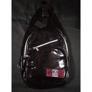 Black silver biker bag