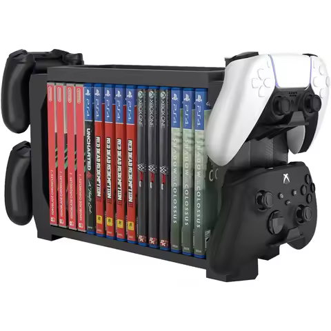 For PS5 Game Disk Rack and Controller Stand Holder For Xbox Series X/Nintendo Switch/PS4 Controller 