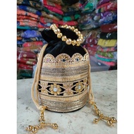 Indian bag Indian potly bag/ tube bag/ velvet bag/ party bag/ drawstring bag/ cute bag/ Indian clutc
