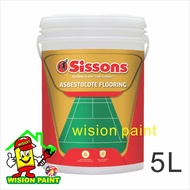 5L ( ASBESTOCOTE FLOORING ) SISSONS PAINT / WATER BASED / EXTERIOR & INTERIOR / CEMENT OR CONCRETE F