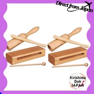 Totority Set of 4 Orff Musical Instruments Makara - Wood Sounder Wood Fish Zen Taiko Hand Held Rhyth