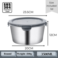 JX/EZALO 316/304 Stainless Steel Rectangle Snap Lock Storage Container Bento Lunch Box (600ml/620ml/