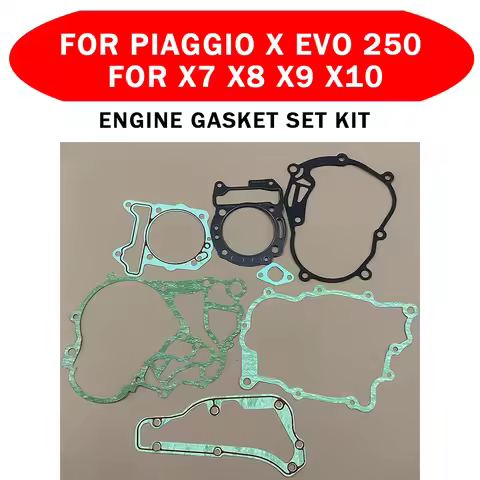 Motorcycle Engine Gasket Set Kit Cylinder Gearbox Crankcase Clutch Cover Gasket For Piaggio X EVO 25