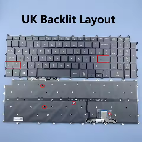 Spanish/UK Backlit Keyboard For LG Gram 17Z90P 17Z90P-G 17Z90P-K 17Z90P-N .APB7U1 17Z90P-N.APS5U1 17