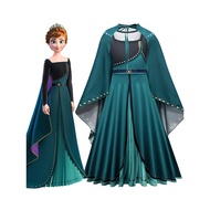 halloween costume kids halloween costume Girls Frozen Cos Princess Anna Long Sleeve Slim Dress Kids 