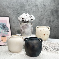 Kesoto Rustic Ceramic Vase Wabi Sabi Decorative Vase Decoration Flower Vase Pottery Vase for Indoor 