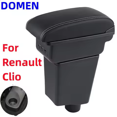 For Renault Clio 4 Car Armrest box Central Store Content With Retractable Cup Hole Large Space Dual 