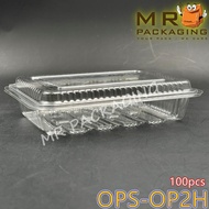OP2H GO-2H Plastic Tray [ 100pcs± ] Benxon GC-Pack Bakery Disposable Plastic Clear Food Box - Bekas 