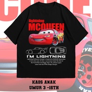 McQueen&Sally Black Slide Kids T-Shirt OVERSIZED CARS Lighting McQueen VINTAGE TEE /S