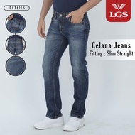 LGS - Denim Pants - Jeans - Perfect Fit - Washed - Whisker - biru - JPF.492.P108.A686.C C C C