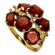 10號，6顆石榴石，18K金戒指，3.6克，女士款 [二手]