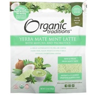 Yerba Mate Mint Latte with Matcha and Probiotics, Organic Traditions, 150g